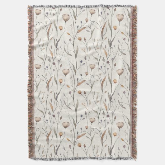 繊細な山花 スローブランケット (正面縦)