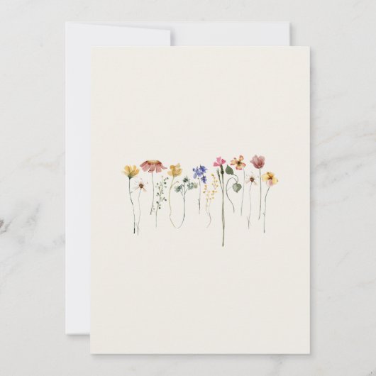 繊細な山花 |ベージュ結婚式招待状 招待状 (裏面)