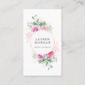 繊細な庭のフローラピンクのバラ 名刺 (正面)