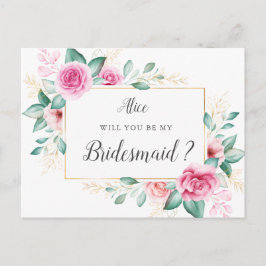 繊細な庭のフローラ花嫁招待状 ポストカード