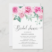 繊細な庭フローラエレガントブライダルシャワー 招待状 (正面)