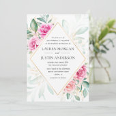 繊細な庭園フローラ優雅な結婚式 招待状 (スタンド正面)