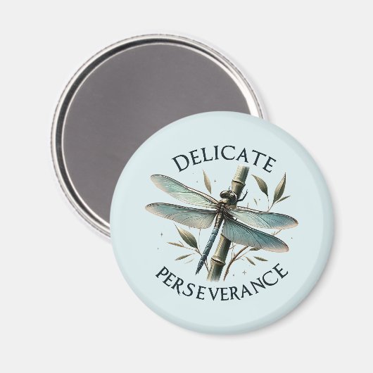 繊細な忍耐力 – ドラゴン芸術的フライ マグネット (正面/裏面)