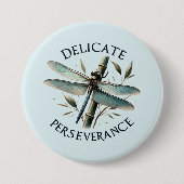 繊細な忍耐力 – ドラゴン芸術的フライ 缶バッジ (正面)