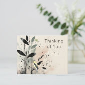 繊細な思考の植物鳥 ポストカード (スタンド正面)