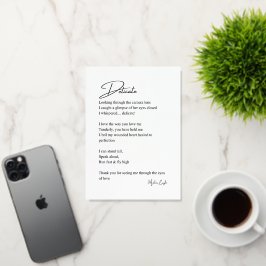 繊細な恋の詩 箔グリーティングカード