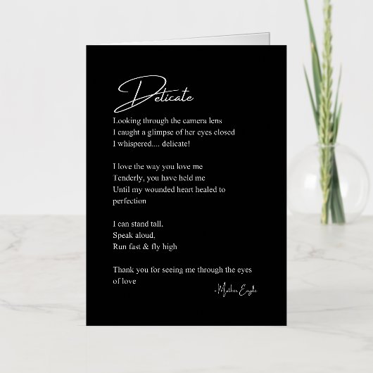 繊細な恋の詩 箔グリーティングカード (正面)