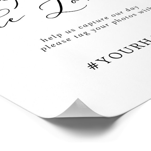 繊細な愛のハッシュタグ結婚のサインを捉える ポスター (角)