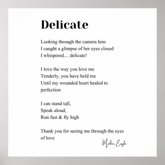 繊細な愛の詩の詩のウォールアートポスターデコール ポスター (正面)