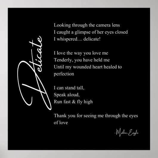 繊細な愛の詩の詩のウォールアートポスターデコール ポスター (正面)