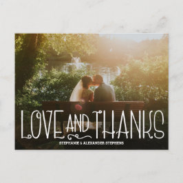 繊細な愛感謝していと結婚のサンキューカード ポストカード