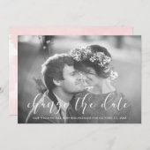 繊細な愛 | ウェディング フォト 変更日 案内状 (正面/裏面)