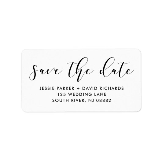 繊細な愛 |書エレガント道の日付を保存 ラベル (正面)