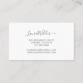 繊細な手描き花スクリプトシグネチャー 名刺 (裏面)