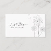 繊細な手描き花スクリプトシグネチャー 名刺 (正面)