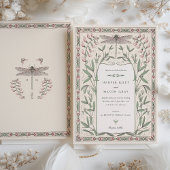 繊細な新しい結婚ズトンボフローラ 招待状