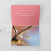 繊細な日本のアプリコットの花 サンキューカード (内部)