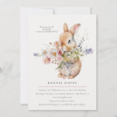 繊細な春のベイビーバニー花束 招待状 (正面)
