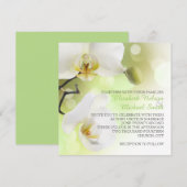 繊細な春の白い蘭のウェディング招待状 招待状 (正面/裏面)