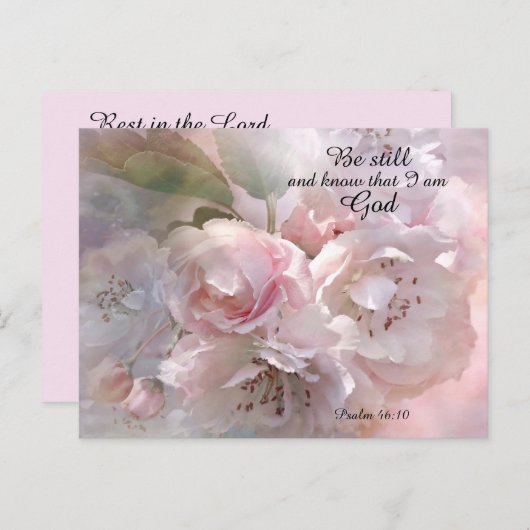 繊細な春の花と聖書のメッセージ ポストカード (正面/裏面)