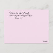 繊細な春の花と聖書のメッセージ ポストカード (裏面)