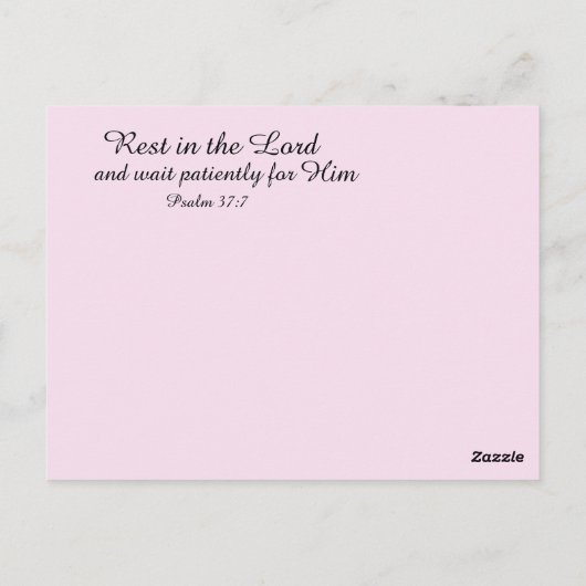 繊細な春の花と聖書のメッセージ ポストカード (裏面)