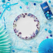 繊細な春の花 紫の春の花 ペーパープレート (パーティー)