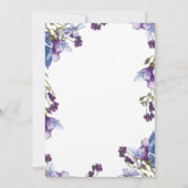 繊細な春の花 紫の花のウェディング 招待状 (裏面)