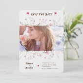 繊細な春の野生の花のウェディング・セーブ・ザ・デート 招待状 (スタンド正面)