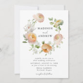 繊細な春フローラ結婚リース 招待状 (正面)