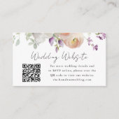 繊細な春結婚フローラのウェブサイトQRコード エンクロージャーカード (正面)