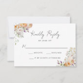 繊細な春結婚フローラ 出欠カード (正面)