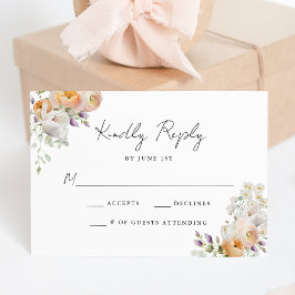 繊細な春結婚フローラ 出欠カード