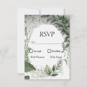 繊細な春葉エンクラックスウェディングRSVPカード 出欠カード (正面)