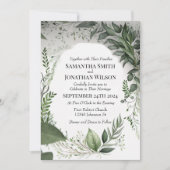 繊細な春葉エンク結婚ルシー 招待状 (正面)