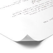 繊細な書モダン道の結婚メニューポスター ポスター (角)