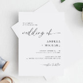 繊細な書モダン道シンプルの結婚 招待状