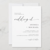 繊細な書モダン道シンプルの結婚 招待状 (正面)