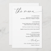 繊細な書モダン道ロマン結婚ツ メニュー (正面/裏面)