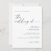 繊細な書モダン道結婚 招待状 (正面)