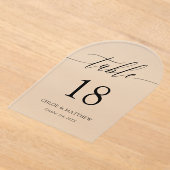 繊細な書結婚名の表番号 アクリル招待状 (レイダウン)