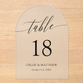 繊細な書結婚名の表番号 アクリル招待状 (正面)