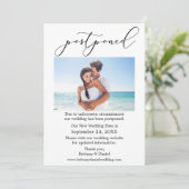 繊細な書結婚道の延期された写真カード セーブザデート (スタンド正面)