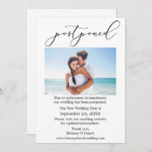 繊細な書結婚道の延期された写真カード セーブザデート (正面/裏面)