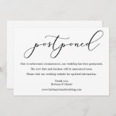 繊細な書結婚道の延期カード セーブザデート (正面/裏面)