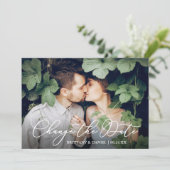 繊細な書道が日付を変更する写真カード セーブザデート (スタンド正面)