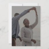 繊細な書道ダークフォトオーバーレイ結婚ズ 招待状 (裏面)