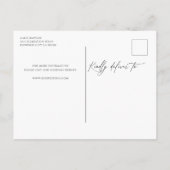 繊細な書道フォトウェディング日付を保存 インビテーションポストカード (裏面)