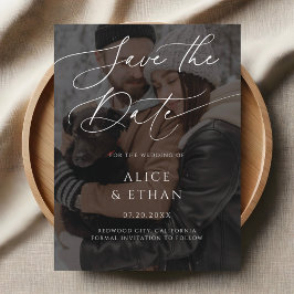 繊細な書道フォトウェディング日付を保存 インビテーションポストカード