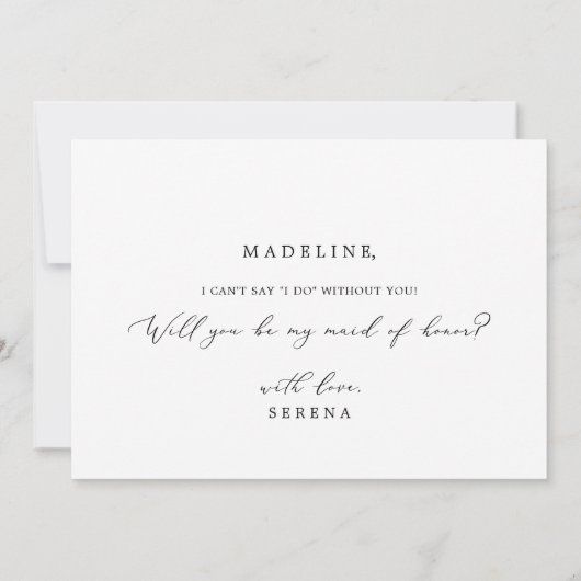 繊細な書道メイド・オブ・オーナー(花嫁付き添い人)提案カード 招待状 (裏面)